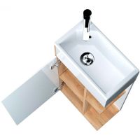 Тумба с раковиной 1MarKa Laura 40Н L У85930 Дуб сонома Белый — фото 2, Тумбы с раковиной