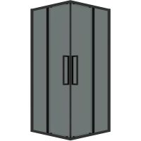 Душевой уголок Grossman Cosmo 80х80 300.K33.02.8080.21.10 профиль Черный матовый стекло тонированное — фото 1, Душевые уголки