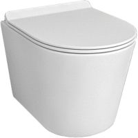 Унитаз beWash Aldo BKWHR401480 подвесной Белый матовый с сиденьем Микролифт — фото 1, Унитазы