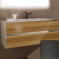 Тумба с раковиной SanVit Кубэ-2 60 kkube2060 с фактурой под дерево подвесная Венге — фото 1, Тумбы с раковиной