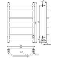 Электрический полотенцесушитель EWRIKA Сафо БР3 80х50 E Хром — фото 5, Электрические полотенцесушители