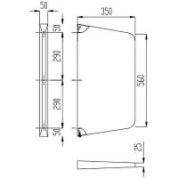 Перегородка для писсуаров Nofer Матовая нержавеющая сталь арт-13007.S — фото 2, Комплектующие для туалета