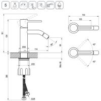 Смеситель для биде Ravak Espirit ES 056.00CR Хром арт-X070201 — фото 3, Смесители для биде
