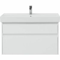 Тумба под раковину Aquanet Nova Lite Slim Synergy 100 249940 подвесная Белая глянцевая — фото 1, Тумбы под раковину