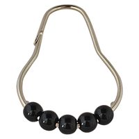 Кольца для карниза Ridder 49560 Хром Черный — фото 1, Крючки для штор