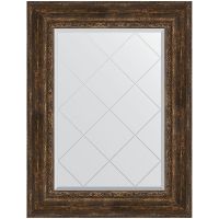 Зеркало Evoform Exclusive-G 95х72 BY 4129 с гравировкой в багетной раме - Состаренное дерево с орнаментом 120 мм — фото 1, Мебель для ванной