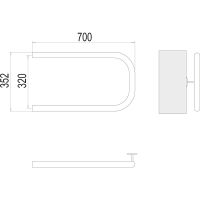 Водяной полотенцесушитель Terminus П-образный (1) 320x700 4620768881572 Хром, боковое подключение, G 1" НР — фото 3, Водяные полотенцесушители