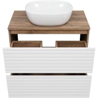 Товар: Тумба под раковину Brevita Dakota 80 DAK-07080-19/01-2Я Белая матовая Дуб Галифакс олово - фото 4 Тумба под раковину Brevita Dakota 80 DAK-07080-19/01-2Я Белая матовая Дуб Галифакс олово — фото 4, Мебель для ванной