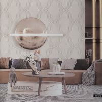 Обои Bernardo Bartalucci Sarrieri Флизелин (1,06*10) Бежевый, Геометрия арт-5072-3 — фото 4, Обои