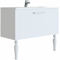 Тумба с раковиной SanVit Эмми 120 kemmy1203d Белая матовая — фото 1, Тумбы с раковиной