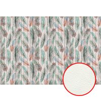 Фреска Ortograf Levity 33381 Фактура флок FLK Флизелин (4*2,7) Бежевый/Зеленый, Перья арт-33381 (флок FLK) — фото 1, Фрески