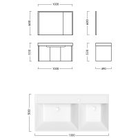Комплект мебели для ванной Ceruttispa Maiella 100 10040 подвесной Темно-серый — фото 6, Комплекты мебели для ванной