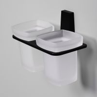 Стакан для зубных щеток WasserKRAFT Abens K-3228D двойной Черный матовый — фото 2, Мыльницы