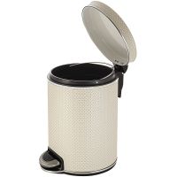 Ведро для мусора Geralis V-RWH-B Ромб Белое, кант Хром, 5 л — фото 2, Мусорные ведра