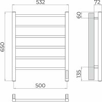 Электрический полотенцесушитель Terminus Аврора П6 500х650 4670078531155 Хром — фото 4, Электрические полотенцесушители