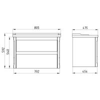 Товар: Тумба под раковину ASB-Woodline Лорена 80 12201 подвесная Серая - фото 9 Тумба под раковину ASB-Woodline Лорена 80 12201 подвесная Серая — фото 9, Мебель для ванной