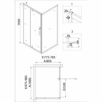 Товар: Душевой уголок Niagara Nova 100х80 NG-83-10AB-A80B профиль Черный стекло прозрачное - фото 3 Душевой уголок Niagara Nova 100х80 NG-83-10AB-A80B профиль Черный стекло прозрачное — фото 3, Душевые уголки