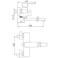 Смеситель для ванны Aquanet Arctic AF520-21СW универсальный Хром Белый арт-216778 — фото 3, Смеситель для ванны