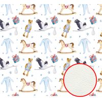 Фреска детская Ortograf Для малышей 10878 Фактура флок FLK Флизелин (3*2,7) Белый/Голубой/Бежевый, Животные/Птицы/Предметы — фото 1, Фрески