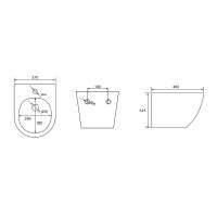 Биде Abber Bequem AC1150 подвесное Белое — фото 4, Биде подвесные