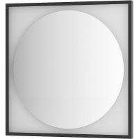 Зеркало Defesto Eclipce 80х80 DF 2233 с подсветкой 18W-3000К/в багетной раме/Без выключателя/Теплый белый свет/Черная рама — фото 1, Мебель для ванной