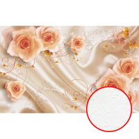 Фреска Ortograf 3D 6651 Фактура бархат FX Флизелин (3,1*1,95) Оранжевый/Бежевый, Цветы — фото 1, Фрески