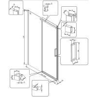 Душевая дверь Veconi Vianno VN-70 130 VN70-130-01-19C4 профиль Черный матовый стекло прозрачное — фото 6, Душевые двери в нишу