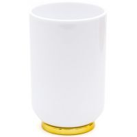 Стакан для зубных щеток Ridder Alba 2015141 Золото Белый — фото 1, Стаканы для зубных щеток