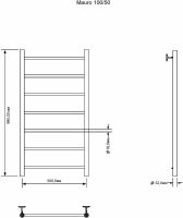 Товар: Водяной полотенцесушитель Aquanet Mauro 100x50 282318 Хром - фото 2 Водяной полотенцесушитель Aquanet Mauro 100x50 282318 Хром — фото 2, Водяные полотенцесушители