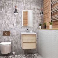 Тумба под раковину Art&Max Family-500-2C-SO-PB подвесная Сканди — фото 2, Мебель для ванной