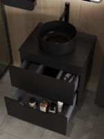 Тумба с раковиной Orange Line 60 Li-60TubMDF+B07-345B подвесная Черная матовая — фото 4, Тумбы с раковиной