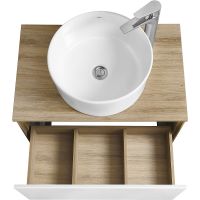 Тумба под раковину Aquaton Либерти 70 1A279801LYC70 подвесная Дуб эльвезия Белая — фото 15, Тумбы под раковину