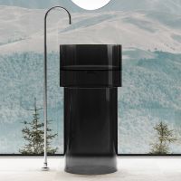 Раковина Abber Kristall 45 AT2701Onyx Черная — фото 1, Раковины напольные