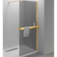 Душевая перегородка Vincea Walk-In HR 80 VSW-4HR800CGG профиль Брашированное золото стекло тонированное — фото 1, Душевые перегородки