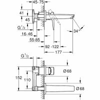 Смеситель для раковины Grohe BauEdge New Хром арт-20474001 — фото 6, Смесители для раковины