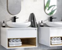 Товар: Тумба под раковину Excellent Tuto 80 MLEX.0102.800.WHBL подвесная Белый Дуб - фото 5 Тумба под раковину Excellent Tuto 80 MLEX.0102.800.WHBL подвесная Белый Дуб — фото 5, Мебель для ванной