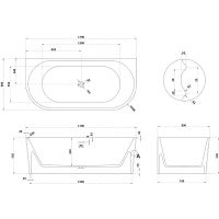 Ванна из искусственного камня Abber Stein 170x80 AS9652 без гидромассажа — фото 6, Ванны