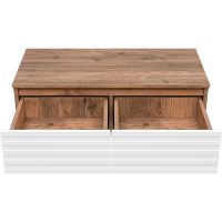 Тумба Brevita Dakota 80 DAK-009080-19-012Я подвесная Белая матовая Дуб Галифакс олово — фото 3, Мебель для ванной