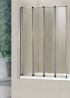 Шторка на ванну WeltWasser WW100 ZA4 80 10000002758 профиль Хром стекло прозрачное — фото 2, Складные шторки для ванной