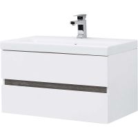 Тумба под раковину Aquanet Беркли 80 подвесная Белый Дуб рошелье арт-254290 — фото 6, Тумбы под раковину