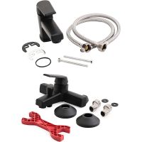 Комплект смесителей Orange OneLife P02-511B Черный матовый — фото 7, Готовые комплекты для ванной комнаты