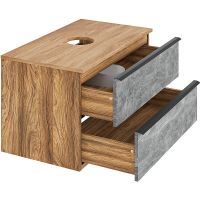 Тумба под раковину Runo Мальта 85 00-00001100 Серая Дуб — фото 3, Тумбы под раковину