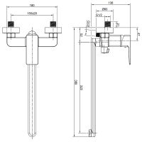 Смеситель для ванны Olive's Navarra 25221NR универсальный Хром — фото 2, Смеситель для ванны