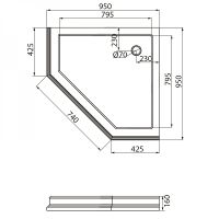 Душевой поддон из стеклокомпозита Migliore Diadema 95х95 24481 Белый — фото 2, Душевые поддоны