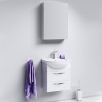 Тумба под раковину Aqwella Аллегро 50 Agr.01.05/2 подвесная Белая — фото 3, Мебель для ванной