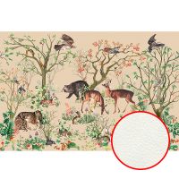 Фреска Ortograf Miracle 33849 Фактура флок FLK Флизелин (4,5*3) Бежевый/Разноцветный, Деревья/Животные/Птицы арт-33849 (флок FLK) — фото 1, Фрески