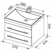 Комплект мебели для ванной Aquanet Верона New 58 281103 подвесной Черный матовый — фото 8, Мебель для ванной