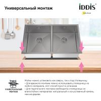 Товар: Кухонная мойка Iddis Edifice 75 EDI75G2i77 Графит - фото 9 Кухонная мойка Iddis Edifice 75 EDI75G2i77 Графит — фото 9, Кухонные мойки