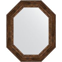 Зеркало Evoform Polygon 102х82 BY 7272 в багетной раме - Состаренное дерево с орнаментом 120 мм — фото 1, Мебель для ванной