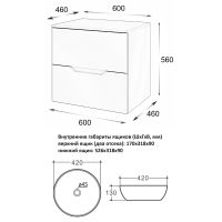 Товар: Тумба с раковиной Orange Line 60 Li-60TuLMDF+B07-420W подвесная Латте матовый - фото 8 Тумба с раковиной Orange Line 60 Li-60TuLMDF+B07-420W подвесная Латте матовый — фото 8, Тумбы с раковиной